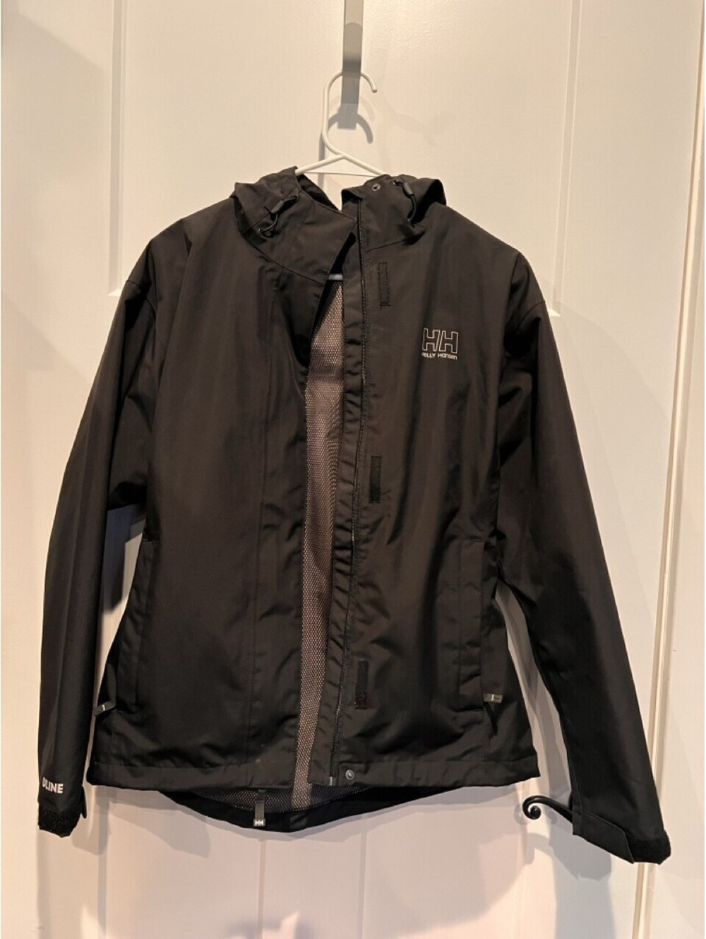 Helly Hansen Womens M Black Waterproof Hooded Rain Jacket Technical Shell